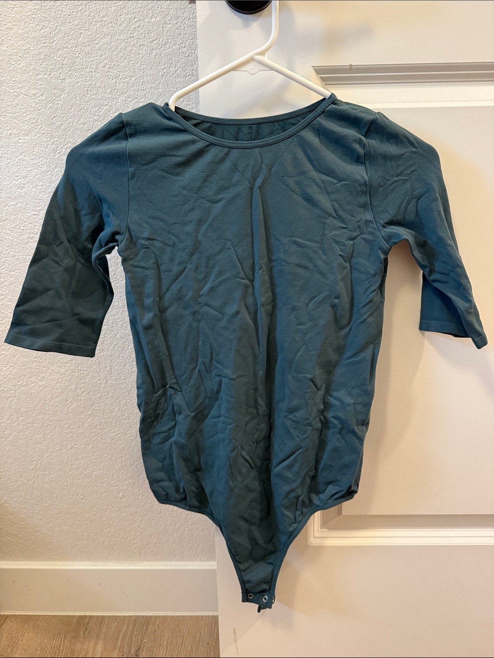 Free People Teal Green Long-Sleeve Bodysuit Top